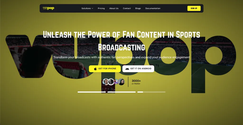 Vupop Sports Marketplace - Real-Time Video Streaming by Fahad Khan